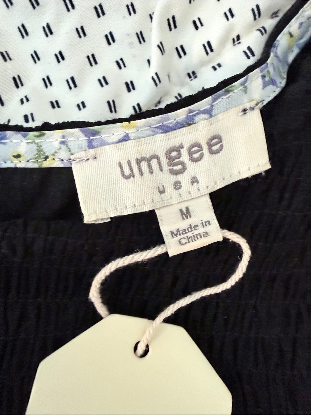 Umgee Black Smocked Ruffle Sleeve Mini Dress Size M - Picture 4 of 7